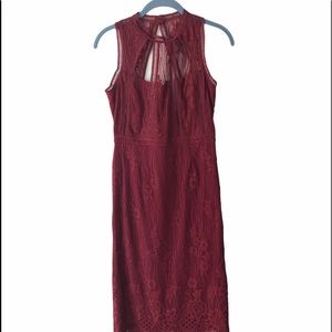 Love by design red lace dress with cutout size s